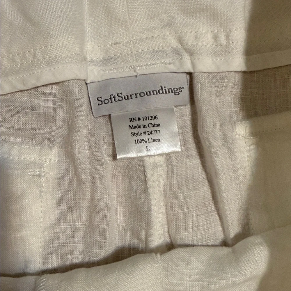 Soft Surroundings linen women’s crop pants  new without tag size larg